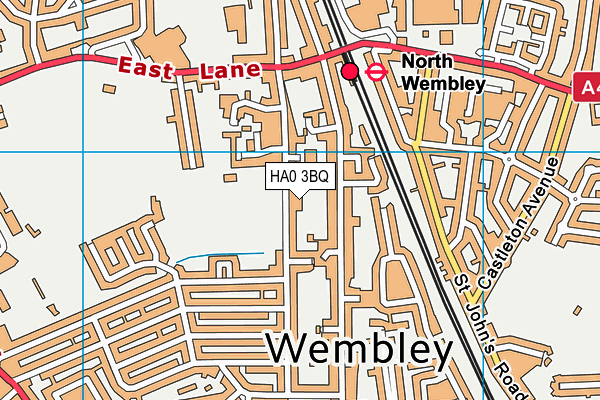 HA0 3BQ map - OS VectorMap District (Ordnance Survey) HA0 3BQ map - OS VectorMap District (Ordnance Survey)