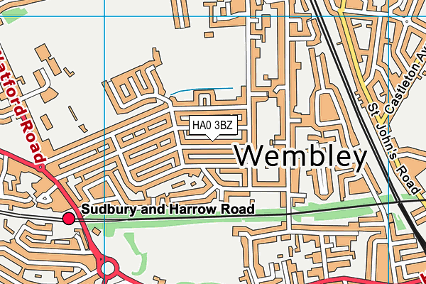 HA0 3BZ map - OS VectorMap District (Ordnance Survey) HA0 3BZ map - OS VectorMap District (Ordnance Survey)