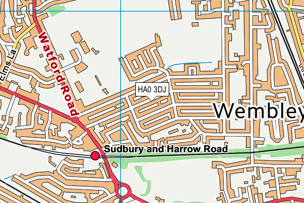 HA0 3DJ map - OS VectorMap District (Ordnance Survey)