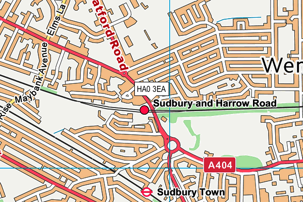 HA0 3EA map - OS VectorMap District (Ordnance Survey) HA0 3EA map - OS VectorMap District (Ordnance Survey)