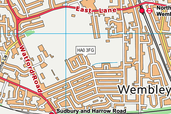HA0 3FG map - OS VectorMap District (Ordnance Survey) HA0 3FG map - OS VectorMap District (Ordnance Survey)
