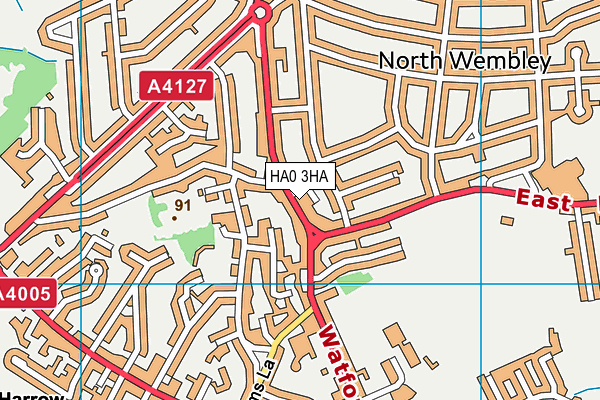 HA0 3HA map - OS VectorMap District (Ordnance Survey) HA0 3HA map - OS VectorMap District (Ordnance Survey)