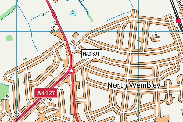 HA0 3JT map - OS VectorMap District (Ordnance Survey)