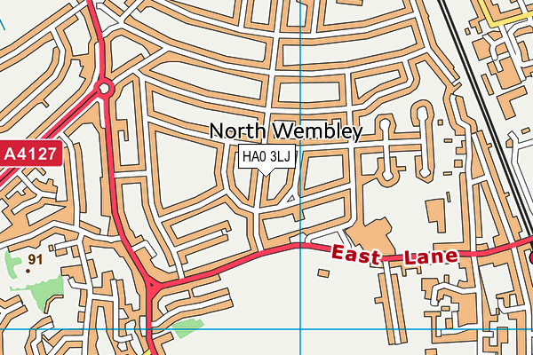 HA0 3LJ map - OS VectorMap District (Ordnance Survey) HA0 3LJ map - OS VectorMap District (Ordnance Survey)