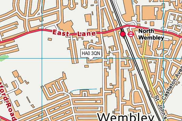 HA0 3QN map - OS VectorMap District (Ordnance Survey) HA0 3QN map - OS VectorMap District (Ordnance Survey)