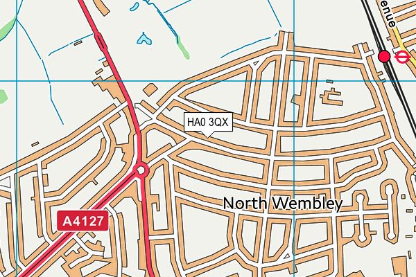 HA0 3QX map - OS VectorMap District (Ordnance Survey) HA0 3QX map - OS VectorMap District (Ordnance Survey)