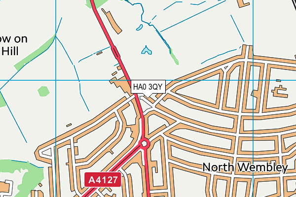 HA0 3QY map - OS VectorMap District (Ordnance Survey) HA0 3QY map - OS VectorMap District (Ordnance Survey)