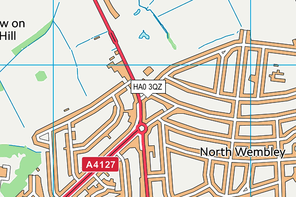 HA0 3QZ map - OS VectorMap District (Ordnance Survey) HA0 3QZ map - OS VectorMap District (Ordnance Survey)