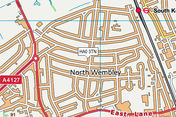 HA0 3TN map - OS VectorMap District (Ordnance Survey)