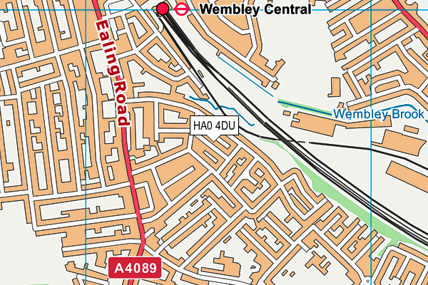 HA0 4DU map - OS VectorMap District (Ordnance Survey) HA0 4DU map - OS VectorMap District (Ordnance Survey)
