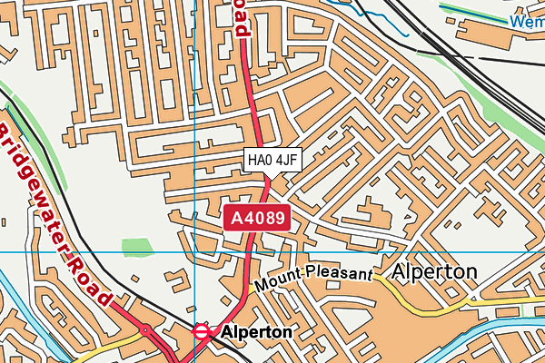 HA0 4JF map - OS VectorMap District (Ordnance Survey) HA0 4JF map - OS VectorMap District (Ordnance Survey)