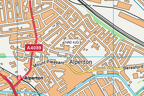 HA0 4JG map - OS VectorMap District (Ordnance Survey) HA0 4JG map - OS VectorMap District (Ordnance Survey)