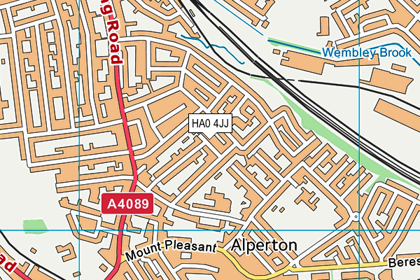 HA0 4JJ map - OS VectorMap District (Ordnance Survey)