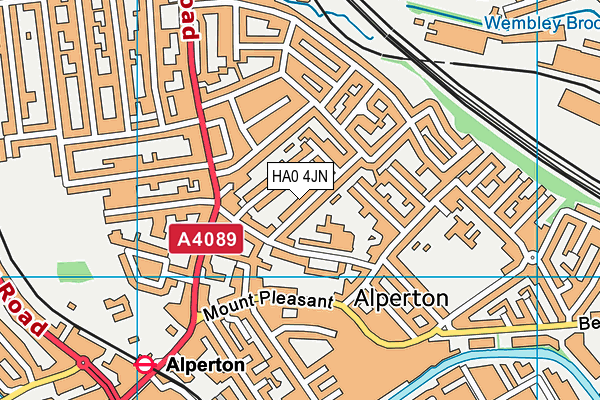 HA0 4JN map - OS VectorMap District (Ordnance Survey) HA0 4JN map - OS VectorMap District (Ordnance Survey)