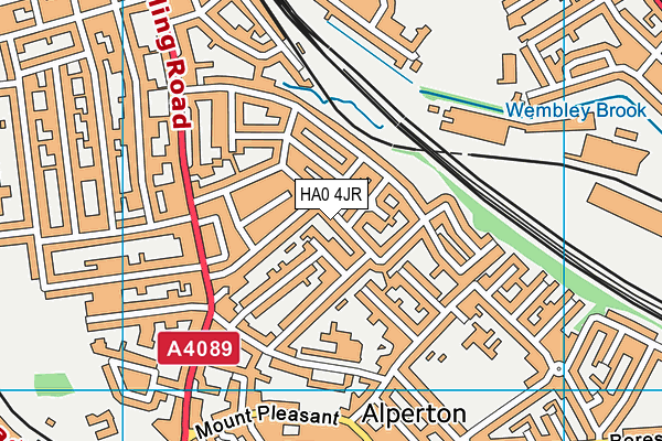 HA0 4JR map - OS VectorMap District (Ordnance Survey) HA0 4JR map - OS VectorMap District (Ordnance Survey)
