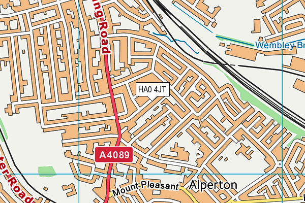 HA0 4JT map - OS VectorMap District (Ordnance Survey) HA0 4JT map - OS VectorMap District (Ordnance Survey)