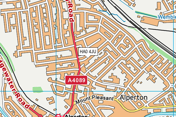HA0 4JU map - OS VectorMap District (Ordnance Survey) HA0 4JU map - OS VectorMap District (Ordnance Survey)