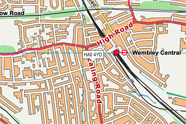 HA0 4YD map - OS VectorMap District (Ordnance Survey) HA0 4YD map - OS VectorMap District (Ordnance Survey)