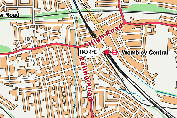 HA0 4YE map - OS VectorMap District (Ordnance Survey) HA0 4YE map - OS VectorMap District (Ordnance Survey)