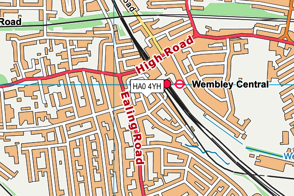 HA0 4YH map - OS VectorMap District (Ordnance Survey) HA0 4YH map - OS VectorMap District (Ordnance Survey)
