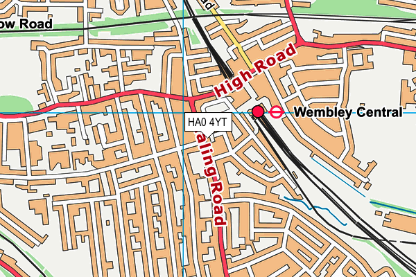 HA0 4YT map - OS VectorMap District (Ordnance Survey) HA0 4YT map - OS VectorMap District (Ordnance Survey)