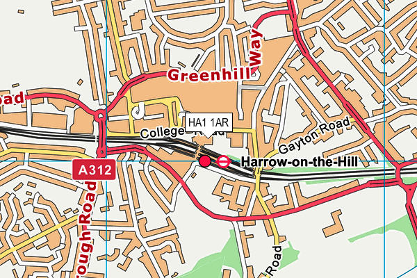 HA1 1AR map - OS VectorMap District (Ordnance Survey) HA1 1AR map - OS VectorMap District (Ordnance Survey)