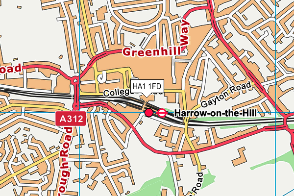 HA1 1FD map - OS VectorMap District (Ordnance Survey) HA1 1FD map - OS VectorMap District (Ordnance Survey)