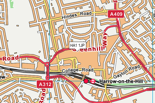 HA1 1JP map - OS VectorMap District (Ordnance Survey) HA1 1JP map - OS VectorMap District (Ordnance Survey)