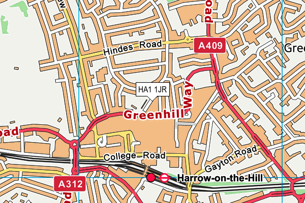 HA1 1JR map - OS VectorMap District (Ordnance Survey) HA1 1JR map - OS VectorMap District (Ordnance Survey)