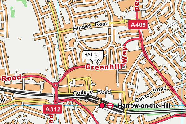 HA1 1JT map - OS VectorMap District (Ordnance Survey) HA1 1JT map - OS VectorMap District (Ordnance Survey)