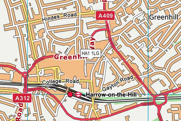 HA1 1LG map - OS VectorMap District (Ordnance Survey) HA1 1LG map - OS VectorMap District (Ordnance Survey)