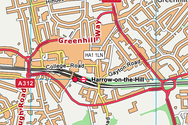 HA1 1LN map - OS VectorMap District (Ordnance Survey) HA1 1LN map - OS VectorMap District (Ordnance Survey)