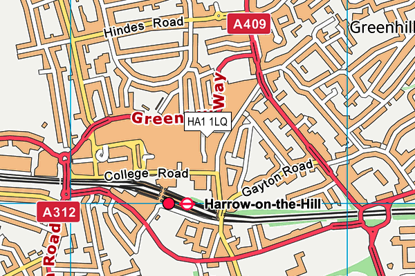 HA1 1LQ map - OS VectorMap District (Ordnance Survey)