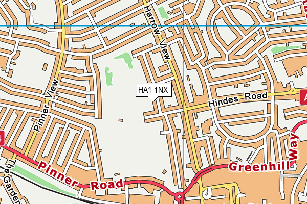 HA1 1NX map - OS VectorMap District (Ordnance Survey) HA1 1NX map - OS VectorMap District (Ordnance Survey)