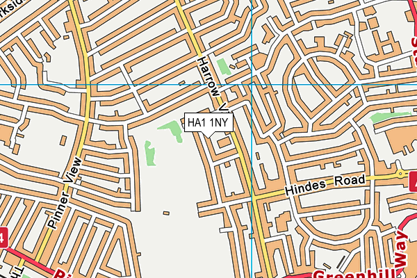 HA1 1NY map - OS VectorMap District (Ordnance Survey) HA1 1NY map - OS VectorMap District (Ordnance Survey)