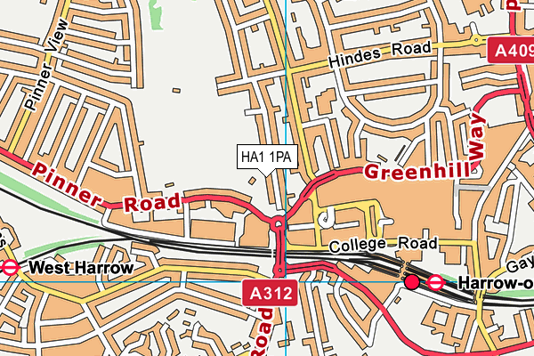 HA1 1PA map - OS VectorMap District (Ordnance Survey) HA1 1PA map - OS VectorMap District (Ordnance Survey)