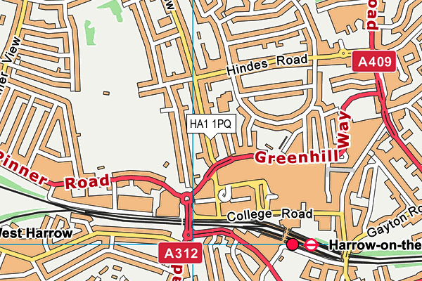 HA1 1PQ map - OS VectorMap District (Ordnance Survey) HA1 1PQ map - OS VectorMap District (Ordnance Survey)