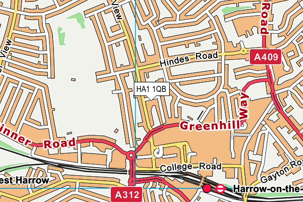 HA1 1QB map - OS VectorMap District (Ordnance Survey) HA1 1QB map - OS VectorMap District (Ordnance Survey)