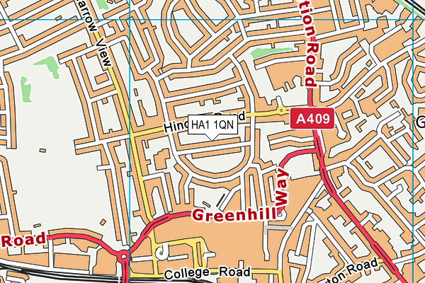 HA1 1QN map - OS VectorMap District (Ordnance Survey)
