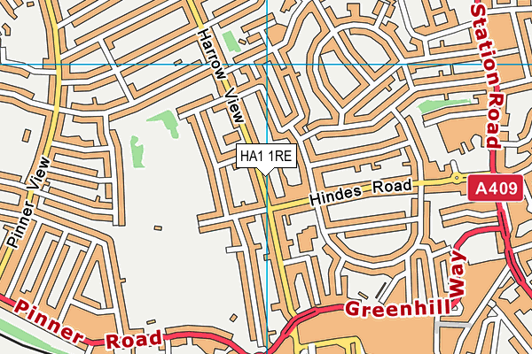 HA1 1RE map - OS VectorMap District (Ordnance Survey) HA1 1RE map - OS VectorMap District (Ordnance Survey)