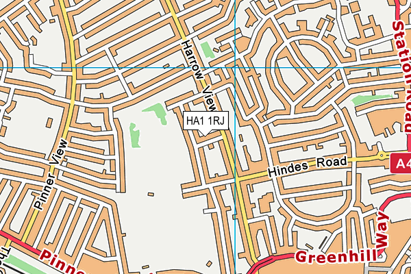 HA1 1RJ map - OS VectorMap District (Ordnance Survey)