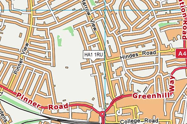 HA1 1RU map - OS VectorMap District (Ordnance Survey) HA1 1RU map - OS VectorMap District (Ordnance Survey)