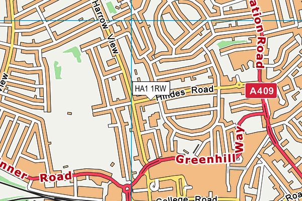 HA1 1RW map - OS VectorMap District (Ordnance Survey) HA1 1RW map - OS VectorMap District (Ordnance Survey)