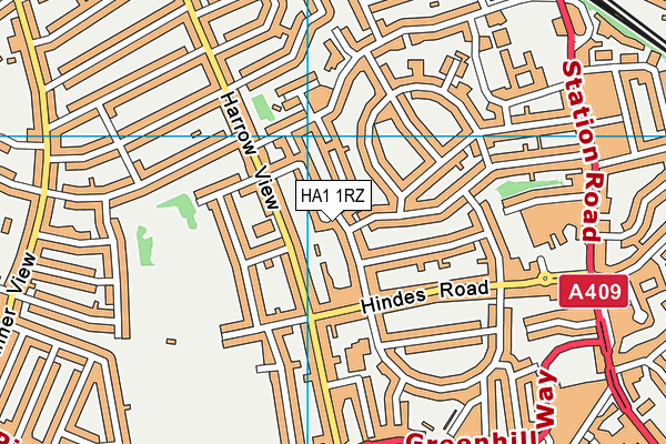 HA1 1RZ map - OS VectorMap District (Ordnance Survey) HA1 1RZ map - OS VectorMap District (Ordnance Survey)