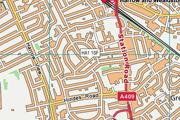 HA1 1SF map - OS VectorMap District (Ordnance Survey)