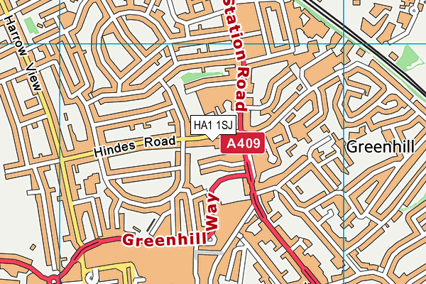 HA1 1SJ map - OS VectorMap District (Ordnance Survey) HA1 1SJ map - OS VectorMap District (Ordnance Survey)