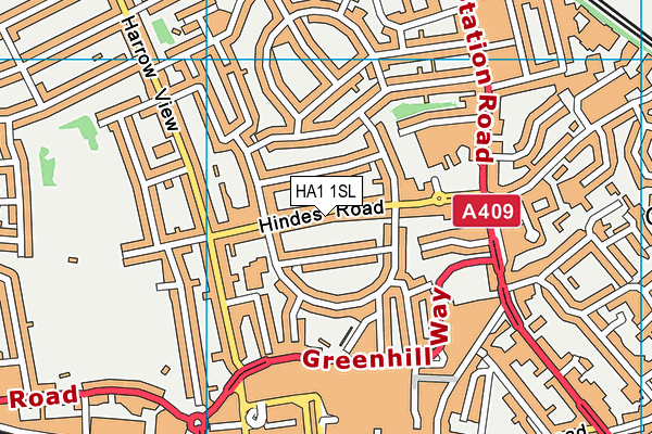 HA1 1SL map - OS VectorMap District (Ordnance Survey) HA1 1SL map - OS VectorMap District (Ordnance Survey)