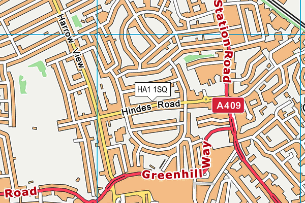 HA1 1SQ map - OS VectorMap District (Ordnance Survey)