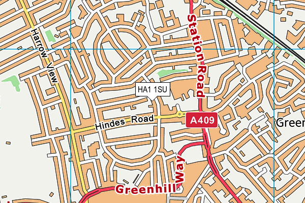 HA1 1SU map - OS VectorMap District (Ordnance Survey)