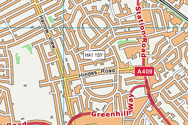 HA1 1SY map - OS VectorMap District (Ordnance Survey) HA1 1SY map - OS VectorMap District (Ordnance Survey)